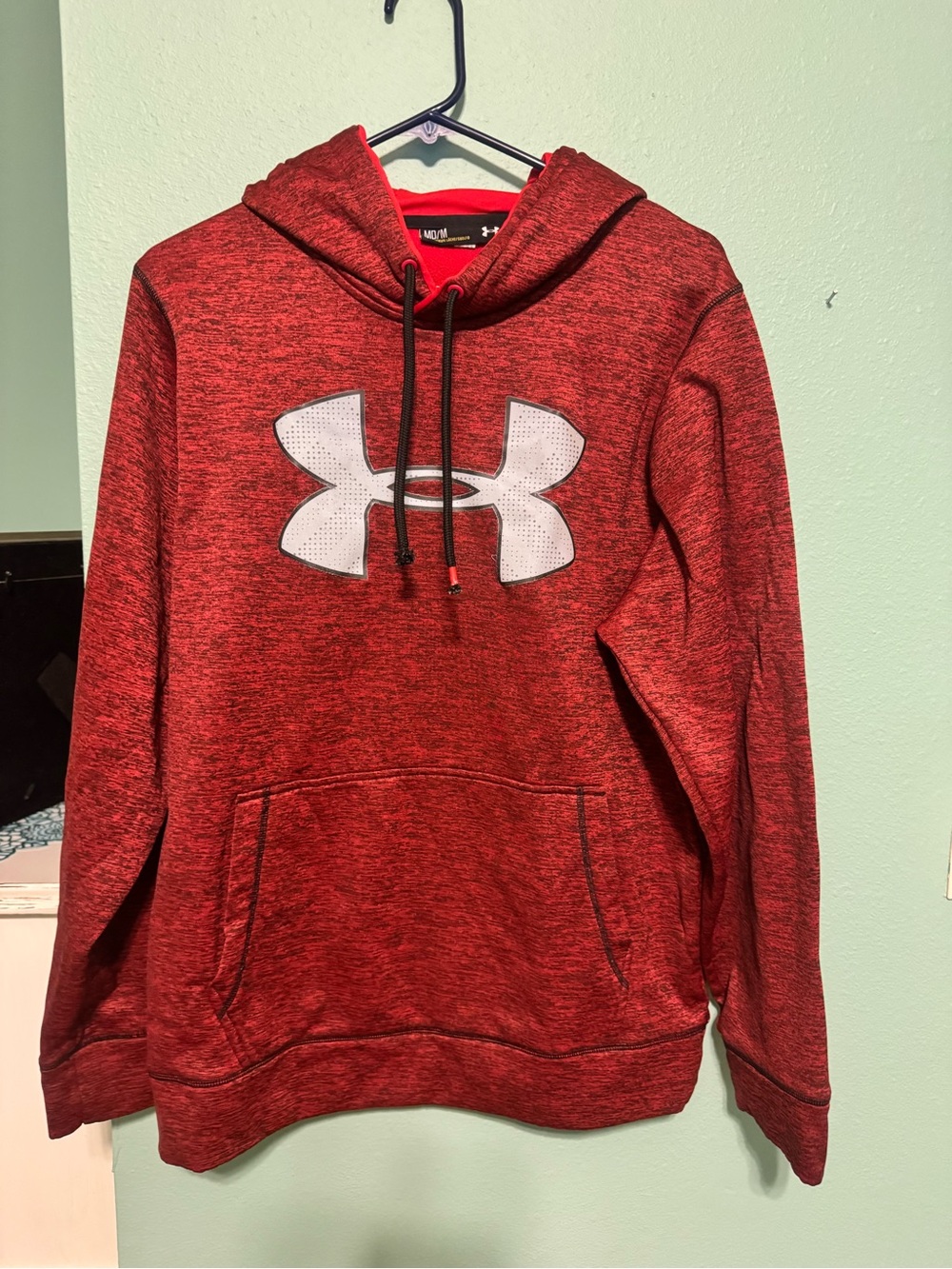 Under Armour Men’s Red Crewneck Hoodie with White Logo